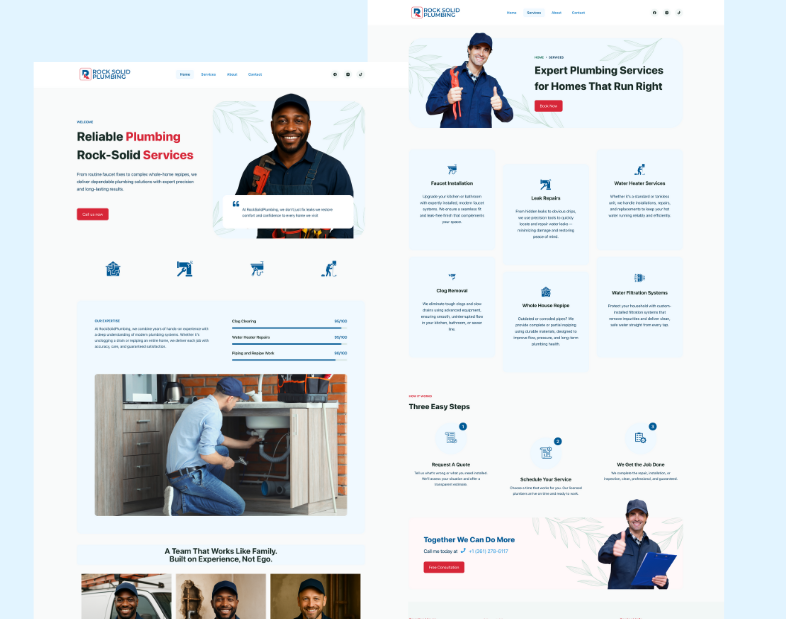 Rock Solid Plumber - Plumbing Service Website