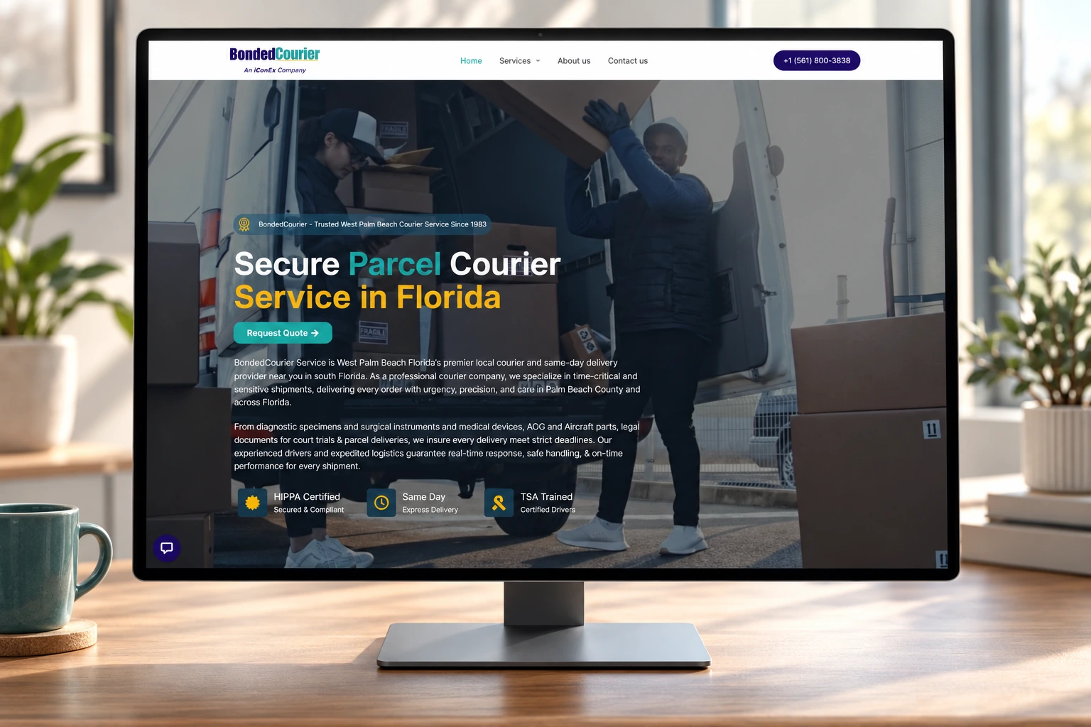 Bonded Courier website